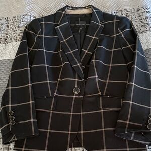 Woman’s Black and Tan Windowpane Blazer